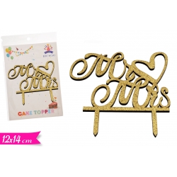 CAKE TOPPER-MReMRS/GOLD