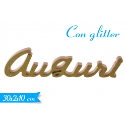 DEC.''AUGURI'' C/GLITTER ORO