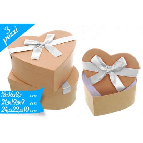 SCATOLA CUORE C/FIOCCO 3PZ