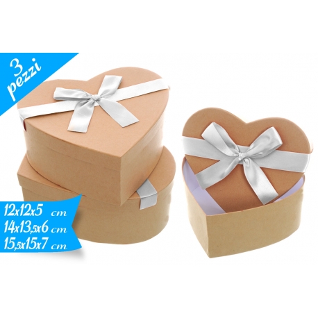 SCATOLA CUORE C/FIOCCO 3PZ