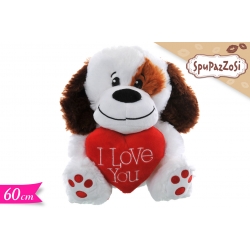 CANE C/CUORE 60CM