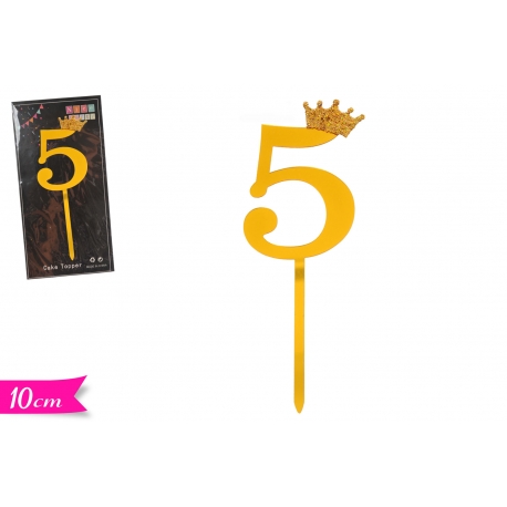 CAKE TOPPER ORO "5"