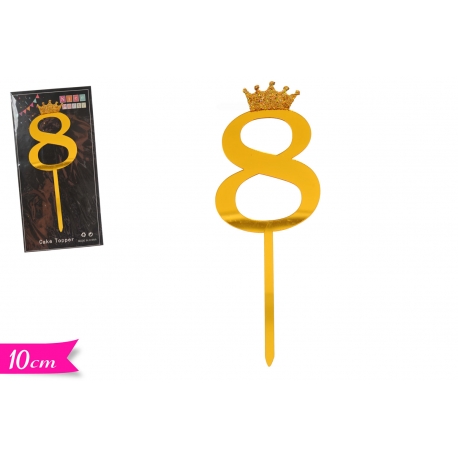 CAKE TOPPER ORO "8"