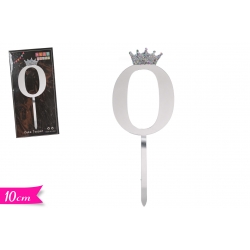 CAKE TOPPER ARGENTO "0"