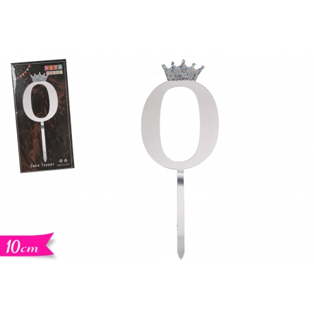 CAKE TOPPER ARGENTO "0"