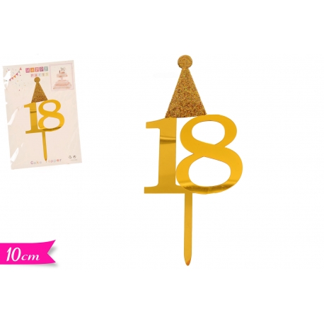 CAKE TOPPER ORO "18"