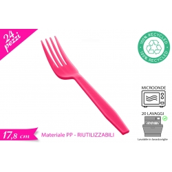FORCHETTA RIUTILIZZABILE FUXIA 24PZ