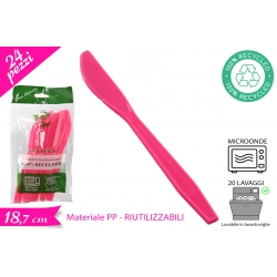 COLTELLO RIUTILIZZABILE FUXIA 24PZ