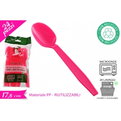 CUCCHIAIO RIUTILIZZABILE FUXIA 24PZ
