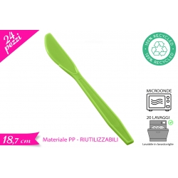 COLTELLO RIUTILIZZABILE VERDE 24PZ