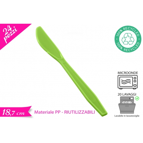 COLTELLO RIUTILIZZABILE VERDE 24PZ