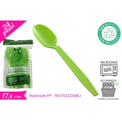 CUCCHIAIO RIUTILIZZABILE VERDE 24PZ