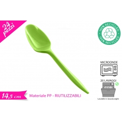 CUCCHIAINO RIUTILIZZABILE VERDE 24PZ