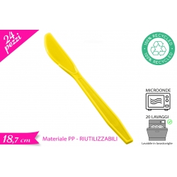 COLTELLO RIUTILIZZABILE GIALLO 24PZ