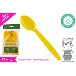 CUCCHIAIO RIUTILIZZABILE GIALLO 24PZ