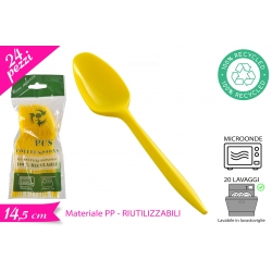 CUCCHIAINO RIUTILIZZABILE GIALLO 24PZ