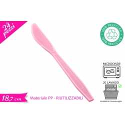 COLTELLO RIUTILIZZABILE ROSA 24PZ
