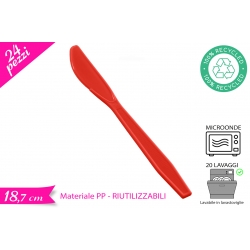 COLTELLO RIUTILIZZABILE ROSSO 24PZ