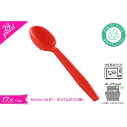 CUCCHIAIO RIUTILIZZABILE ROSSO 24PZ