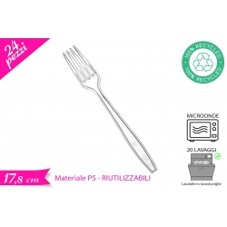 FORCHETTA RIUTILIZZABILE TRASP. 24PZ
