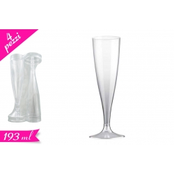 FLUTE RIUTILIZZABILI TRASP. 4PZ