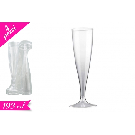 FLUTE RIUTILIZZABILI TRASP. 4PZ