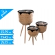 SET CACHEPOT C/PIEDI 3PZ NERO