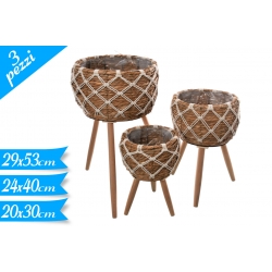 SET CACHEPOT LEGNO C/PIEDI 3PZ