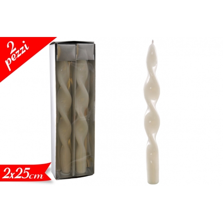 COPPIA CANDELE BIANCHE 25CM