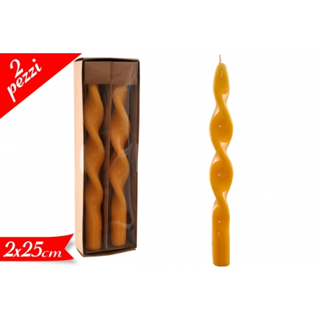 COPPIA CANDELE OCRA 25CM