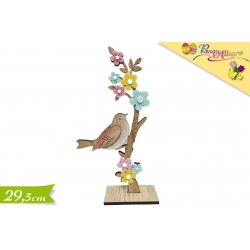 ALBERO C/ UCCELLINO E FIORI