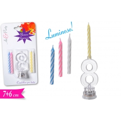 NUMERO LUMINOSO '8' C/CANDELE