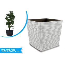 FLOWER POT AURORA CUBE BIANCO