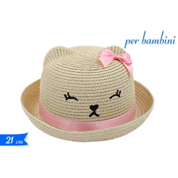 CAPPELLO PAGLIA 21X12CM C/DEC BAMBINI