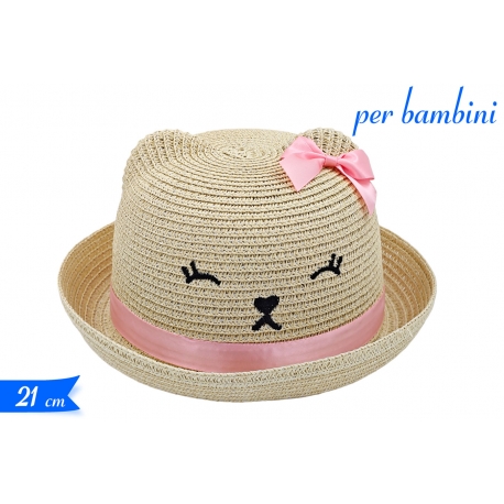 CAPPELLO PAGLIA 21X12CM C/DEC BAMBINI