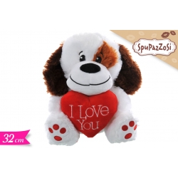 CANE CON CUORE 32CM