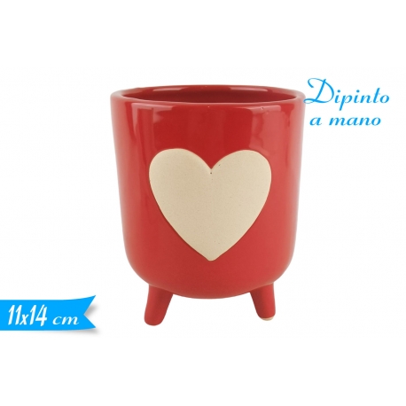 VASO CUORE C/PIEDINI