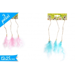 DECORAZIONE PIUME 3PZ ASS.