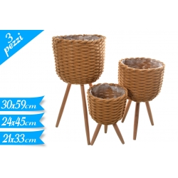 SET CACHEPOT C/PIEDI 3PZ JUTA