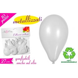 PALLONCINO METALIZZATO BIANCO 10PZ