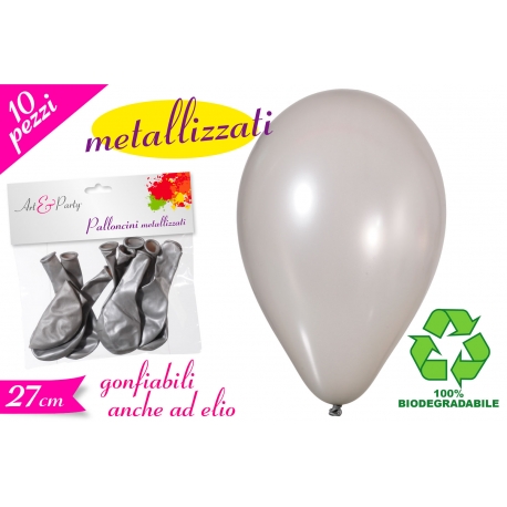 PALLONCINO METALIZZATO ARGENTO 10PZ