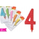 CANDELA NUMERO '4' 12CM ASS.
