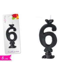 CANDELA NUMERO '6' 8CM