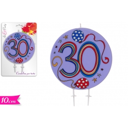 CANDELA NUMERO "30" 10CM