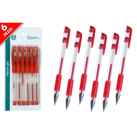 SET 6 PENNE ROSSE GEL