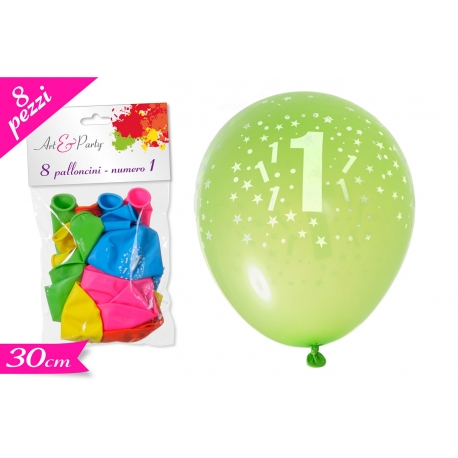 PALLONCINO C/NUMERO '1' 5ASS 8PZ