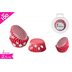 SET 100 PIROTTINI POIS/ROSSO 5.8CM 2ASS