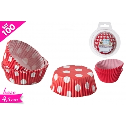 SET 100 PIROTTINI POIS/ROSSO 9.1CM 2ASS