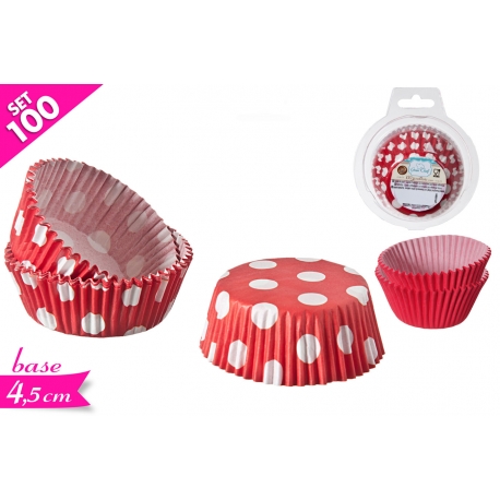 SET 100 PIROTTINI POIS/ROSSO 9.1CM 2ASS
