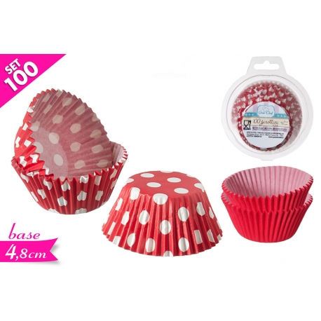 SET 100 PIROTTINI POIS/ROSSO 11.5CM 2ASS